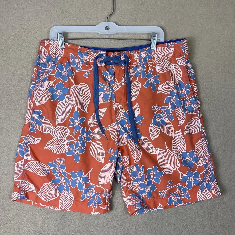 Reyn Spooner Shorts Mens 34 Orange‎ Floral Board Shorts Outdoor Beach Adult